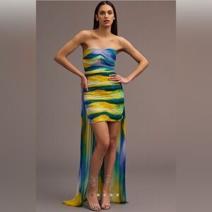 Colorful Strapless Dress